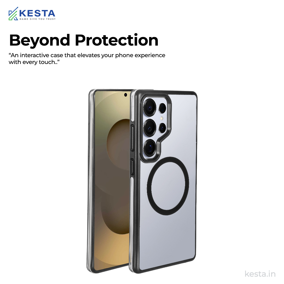 Samsung S25 Ultra Cover - Notify Popup Black Transparent Case (Camera Sink Protection & Wireless Charging Optimized)